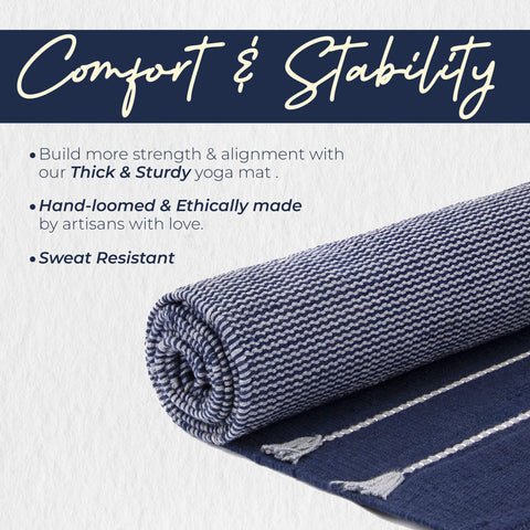 Handwoven natural yoga mat