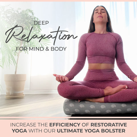 Supportive yoga pillow for deep relaxation