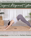 Non-toxic yoga mat with alignment lines