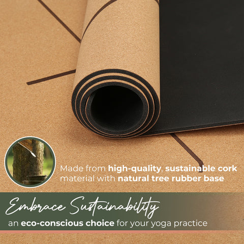 Cork and natural rubber yoga mat 