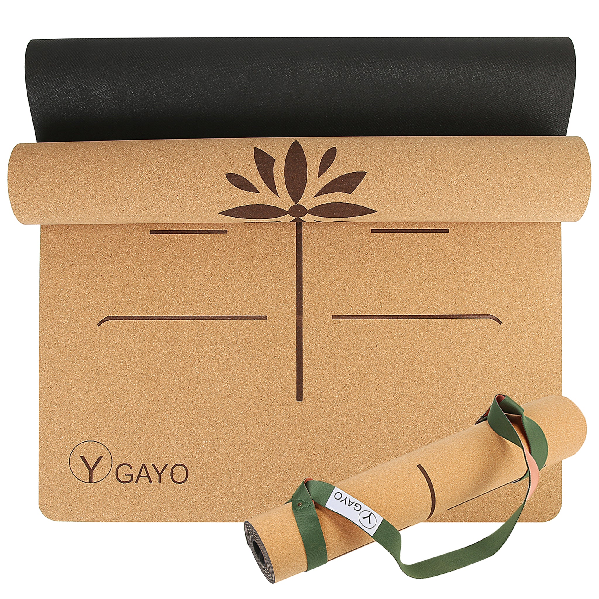 Eco-Friendly Cork Yoga Mat: Premium Quality with Alignment Lines and C –  Gayo