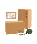 Sustainable Large Cork Yoga Blocks Strap Set