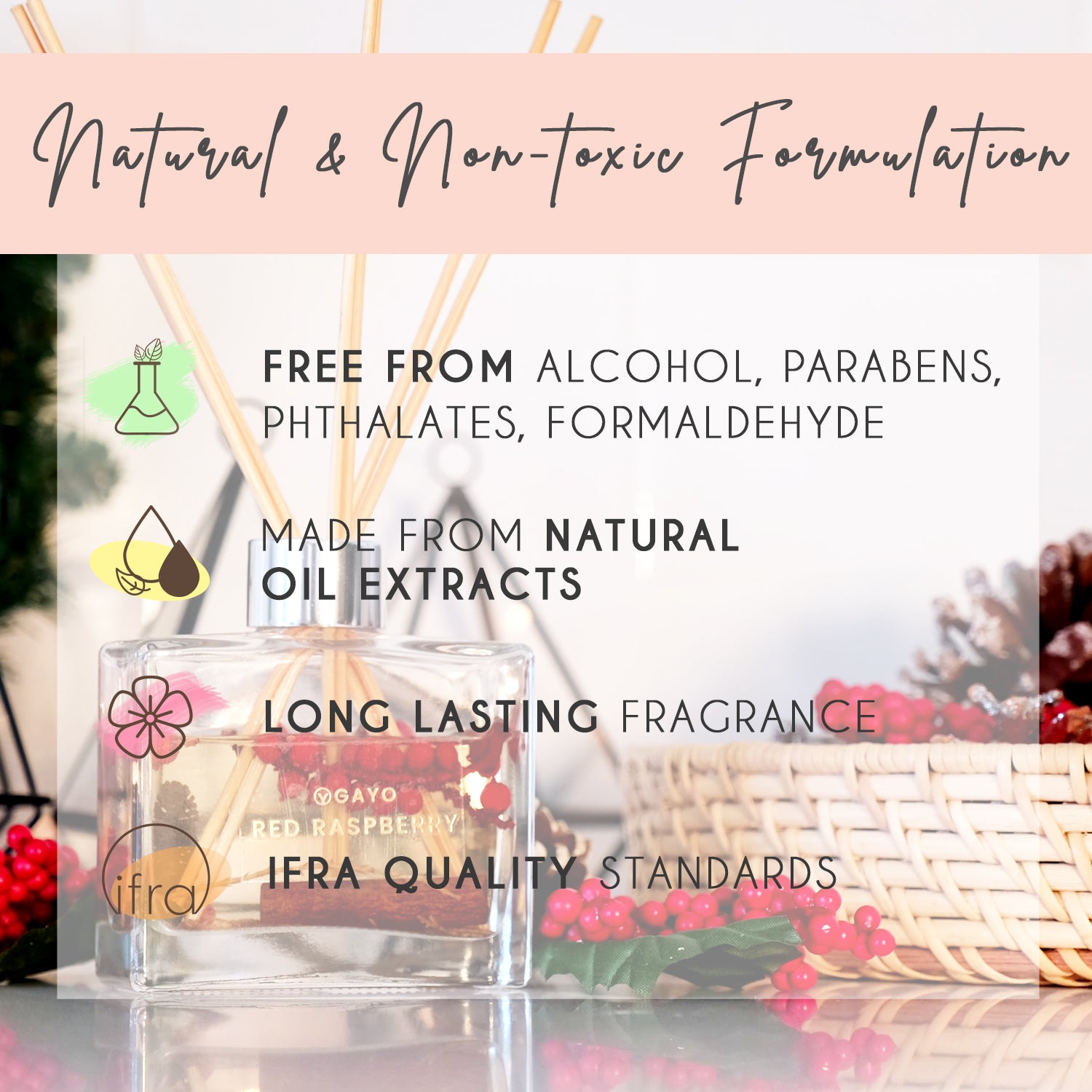 Winter Wonderland Reed Diffuser Set Holiday Fragrance Gayo